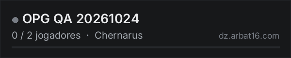OPG QA 20261024 na lista de servidores de DayZ da AR16