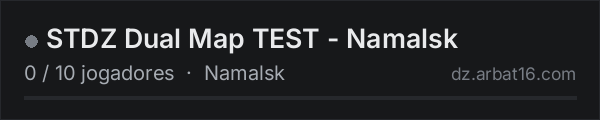 STDZ Dual Map TEST - Namalsk na lista de servidores de DayZ da AR16