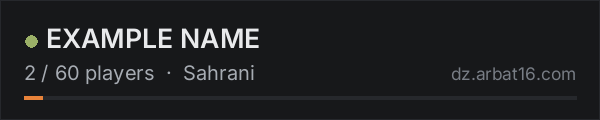 EXAMPLE NAME on the AR16 DayZ server list
