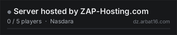 Server hosted by ZAP-Hosting.com on the AR16 DayZ server list