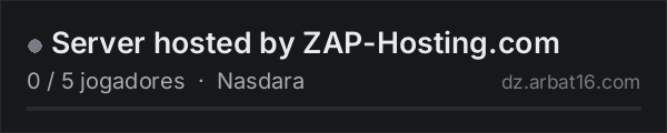 Server hosted by ZAP-Hosting.com na lista de servidores de DayZ da AR16
