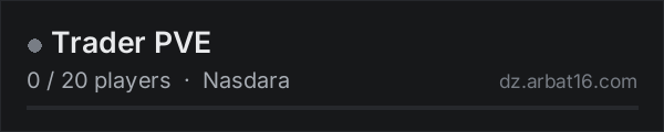 Trader PVE on the AR16 DayZ server list