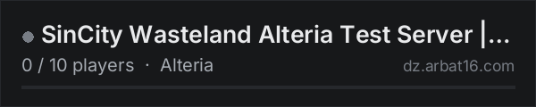 SinCity Wasteland Alteria Test Server | twitch.tv/razerback210 on the AR16 DayZ server list