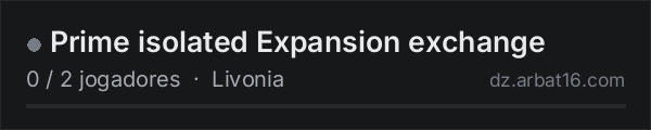 Prime isolated Expansion exchange na lista de servidores de DayZ da AR16