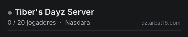 Tiber's Dayz Server na lista de servidores de DayZ da AR16
