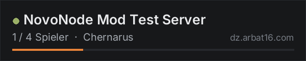 NovoNode Mod Test Server in der DayZ-Serverliste von AR16