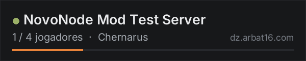 NovoNode Mod Test Server na lista de servidores de DayZ da AR16