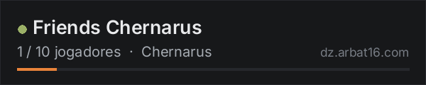 Friends Chernarus na lista de servidores de DayZ da AR16