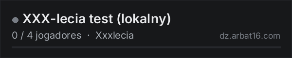 XXX-lecia test (lokalny) na lista de servidores de DayZ da AR16
