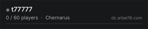 t77777 on the AR16 DayZ server list