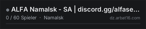 ALFA Namalsk - SA | discord.gg/alfaservidores in der DayZ-Serverliste von AR16