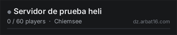 Servidor de prueba heli on the AR16 DayZ server list