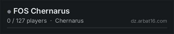 FOS Chernarus on the AR16 DayZ server list