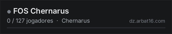 FOS Chernarus na lista de servidores de DayZ da AR16