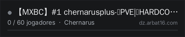 【MXBC】#1 chernarusplus- PVE| HARDCORE SURVIVA1 | -Trade na lista de servidores de DayZ da AR16
