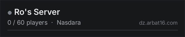 Ro's Server on the AR16 DayZ server list