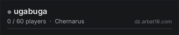 ugabuga on the AR16 DayZ server list