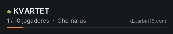 KVARTET na lista de servidores de DayZ da AR16