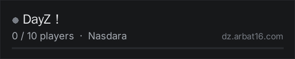 DayZ！ on the AR16 DayZ server list