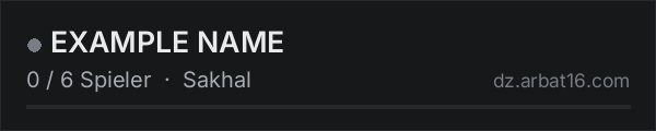 EXAMPLE NAME in der DayZ-Serverliste von AR16