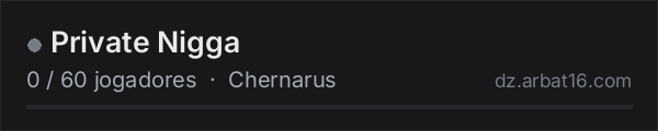 Private Nigga na lista de servidores de DayZ da AR16