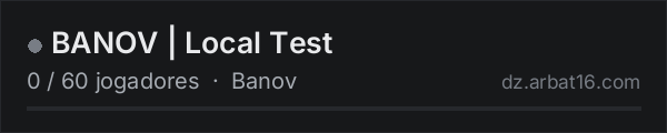 BANOV | Local Test na lista de servidores de DayZ da AR16
