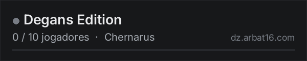 Degans Edition na lista de servidores de DayZ da AR16