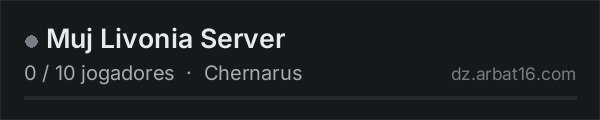 Muj Livonia Server na lista de servidores de DayZ da AR16