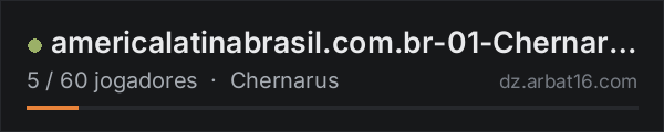 americalatinabrasil.com.br-01-Chernarus/PvE na lista de servidores de DayZ da AR16