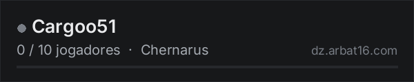 Cargoo51 na lista de servidores de DayZ da AR16