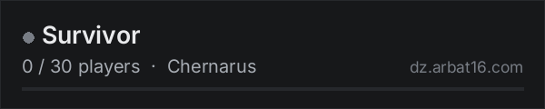 Survivor on the AR16 DayZ server list