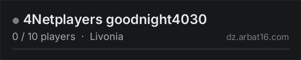 4Netplayers goodnight4030 on the AR16 DayZ server list