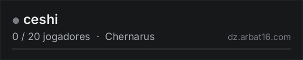 ceshi na lista de servidores de DayZ da AR16