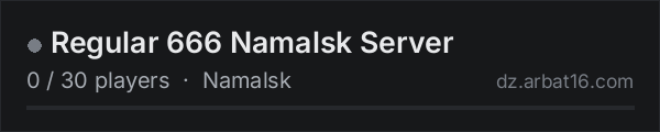 Regular 666 Namalsk Server on the AR16 DayZ server list