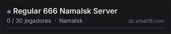 Regular 666 Namalsk Server na lista de servidores de DayZ da AR16