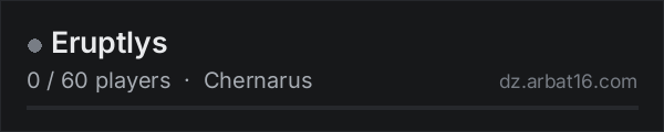 Eruptlys on the AR16 DayZ server list
