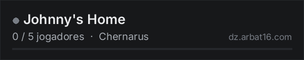 Johnny's Home na lista de servidores de DayZ da AR16