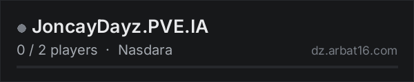 JoncayDayz.PVE.IA on the AR16 DayZ server list