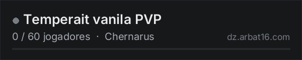 Temperait vanila PVP na lista de servidores de DayZ da AR16