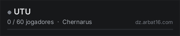 UTU na lista de servidores de DayZ da AR16