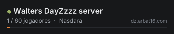 Walters DayZzzz server na lista de servidores de DayZ da AR16