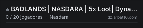 BADLANDS | NASDARA | Hardcore PvE | Dynamic AI | Missions | na lista de servidores de DayZ da AR16