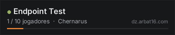 Endpoint Test na lista de servidores de DayZ da AR16