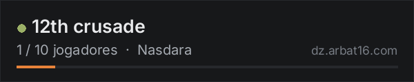 12th crusade na lista de servidores de DayZ da AR16