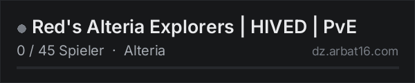 Red's Alteria Explorers | HIVED | PvE in der DayZ-Serverliste von AR16