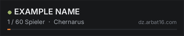 EXAMPLE NAME in der DayZ-Serverliste von AR16