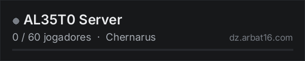 AL35T0 Server na lista de servidores de DayZ da AR16