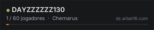 DAYZZZZZZ130 na lista de servidores de DayZ da AR16