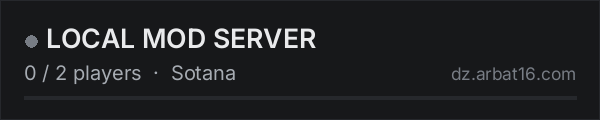 LOCAL MOD SERVER on the AR16 DayZ server list
