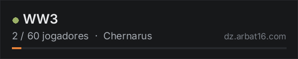 WW3 na lista de servidores de DayZ da AR16